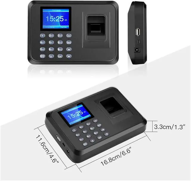 Alt view image 4 of 6 - Fingerprint Attendance Machine Intelligent Biometric Time Clock Recorder Device Employee