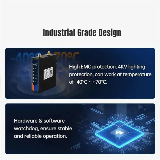 Alt view image 2 of 5 - Industrial 2.4GHZ Point to Point 500m Wireless Bridge for Qualcomm and Play 2-Pack External Antenna Version ST208S