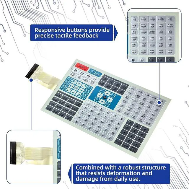 Alt view image 3 of 6 - 61-0200 61-0200D 61-0200B Membrane Switch keypad for HAAS Mill VF0 VF1 VF2 VF3 VF4 Keypad Replacement