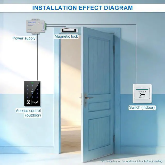 Alt view image 5 of 7 - LIBO Tuya Smart Access Control System with 400lb/180kg Magnetic Lock
