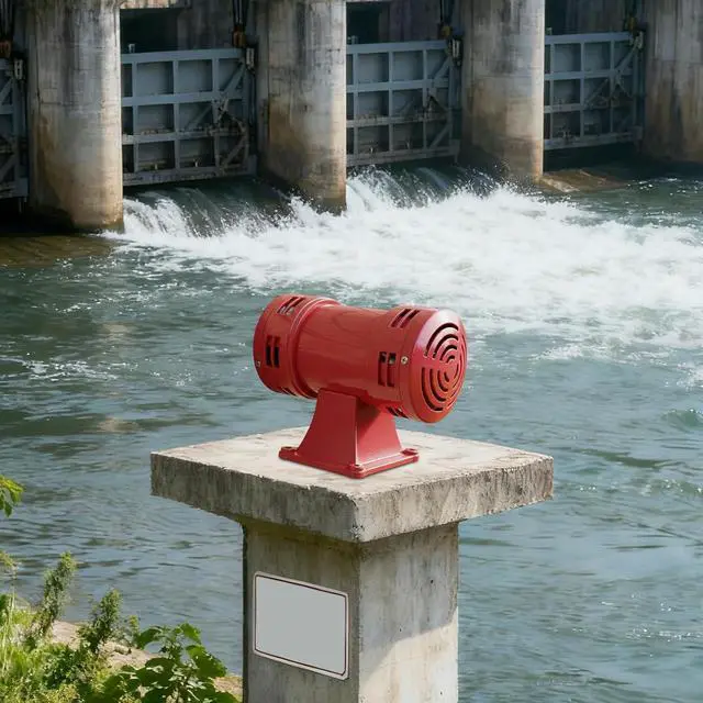 Alt view image 4 of 7 - Electric Siren MS-490, 140dB Loud Air Raid Alarm, 400W Pure Copper Motor, IP44 Waterproof, 1000rpm, Red Iron Shell, Industrial Warning Horn for Factory, Ship, Mine, Airport, 110V/60Hz