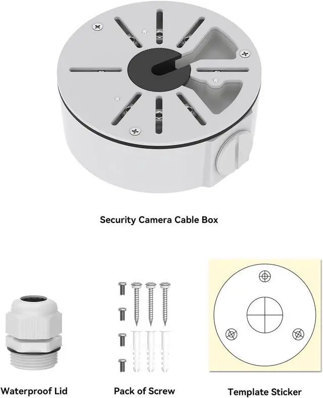 Alt view image 5 of 7 - Universal Bullet Security Camera Mount Bracket Hide Cable, Metal Electric Enclosure, Waterproof Outdoor Camera Cover, Base Junction Box for CCTV Cams (4 Pack)