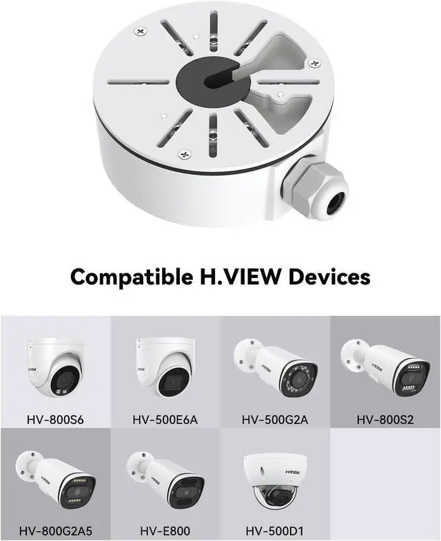 Alt view image 7 of 7 - Universal Bullet Security Camera Mount Bracket Hide Cable, Metal Electric Enclosure, Waterproof Outdoor Camera Cover, Base Junction Box for CCTV Cams (4 Pack)