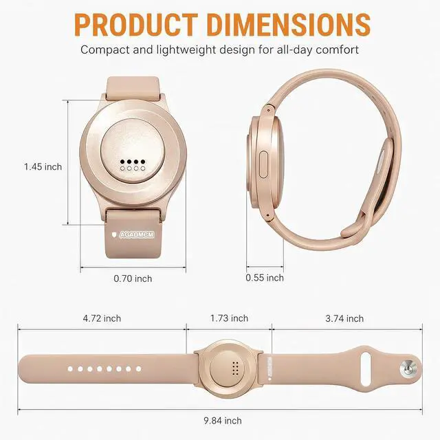Alt view image 3 of 7 - Personal Alarm with 130dB Siren, Rechargeable Wearable SOS Safety Device One-Key Panic Button Smart Emergency Alarm Sends Calls and Texts to Your Phone for Women Elderly Kids (Rose Gold)