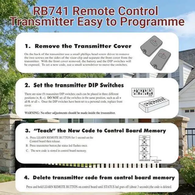 Alt view image 7 of 7 - FM137 Gate keypad Compatible with Mighty Mule Gate Opener Keypad for Mighty Mule Automatic Gate Openers 318mhz