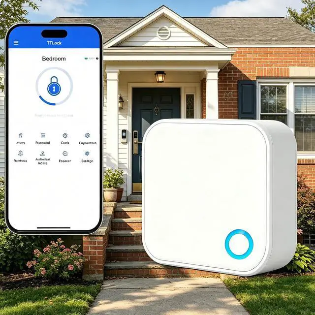 Alt view image 4 of 5 - AceFox G5 Gateway for TTLock Smart Door Locks, Dual Band 2.4GHz and 5GHz WiFi, Remote Access Control, Real-Time Monitoring, White, 3x3x1 Inch