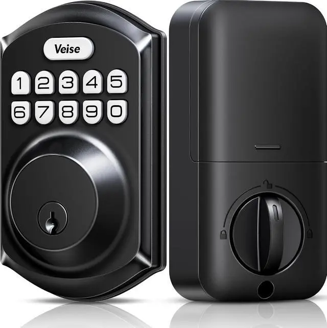 Alt view image 6 of 7 - Veise KS02A Fingerprint Keyless Entry Door Lock + Veise VE001 Keyless Entry Door Lock with Keypad