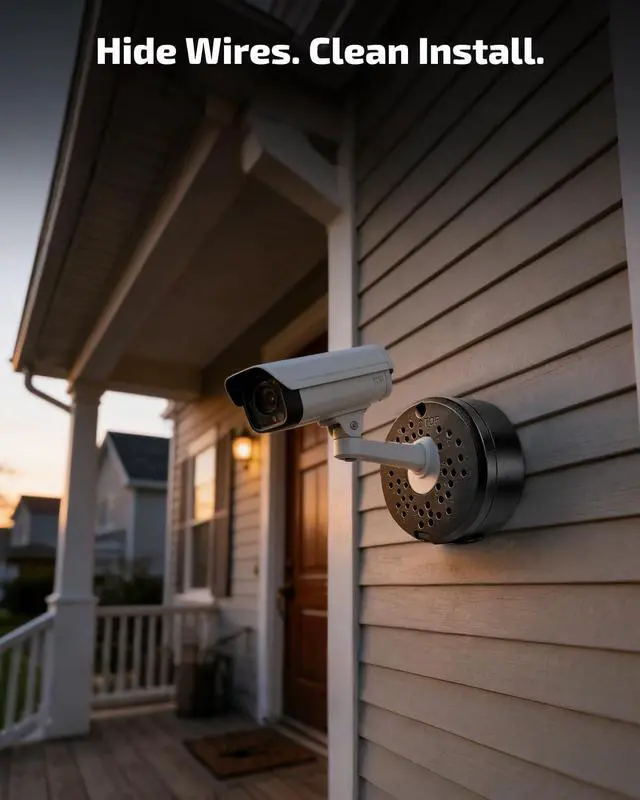 Alt view image 7 of 7 - Universal Security Camera Junction Box, Security Camera Mount Enclosure