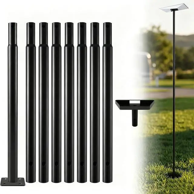 Main image of 10FT Starlink Pole Mount - Gen 3 Compatible Ground Mounting Kit with Pipe Adapter for Starlink Standard 4/4X, Adjustable Height, Easy Assembly