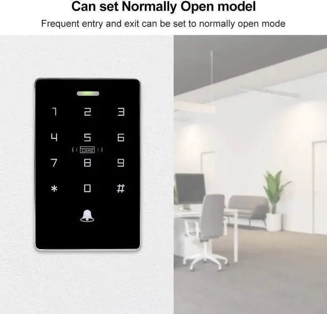 Alt view image 3 of 7 - LIBO IP68 Waterproof Touch Keypad Access Control Kit, 400lb Magnetic Lock, Dual Frequency (IC/ID), DC12V Power Adapter, with 10 IC Cards & Exit Button for Office, Apartment & Home