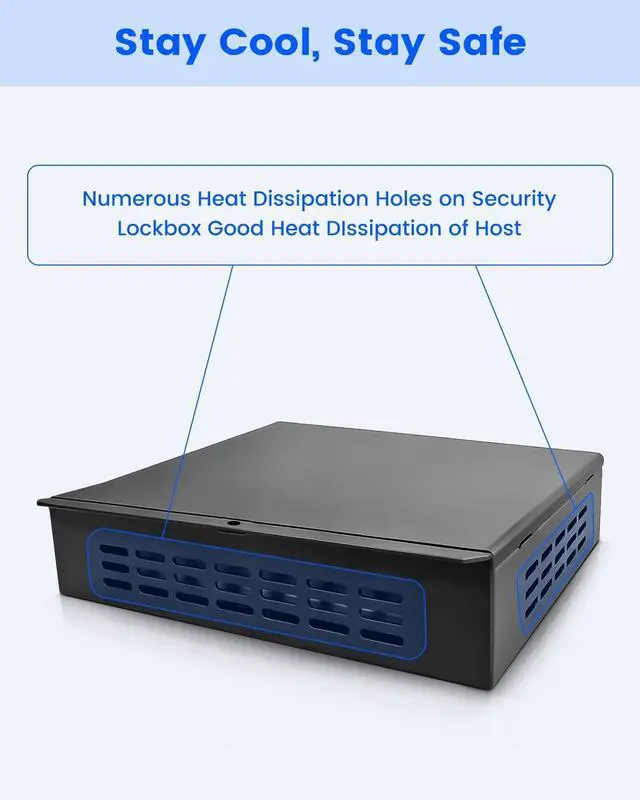 Alt view image 2 of 7 - Heavy Duty Steel DVR NVR Lock Box, Lockable CCTV Security Enclosure for POE Switch and Surveillance Camera System