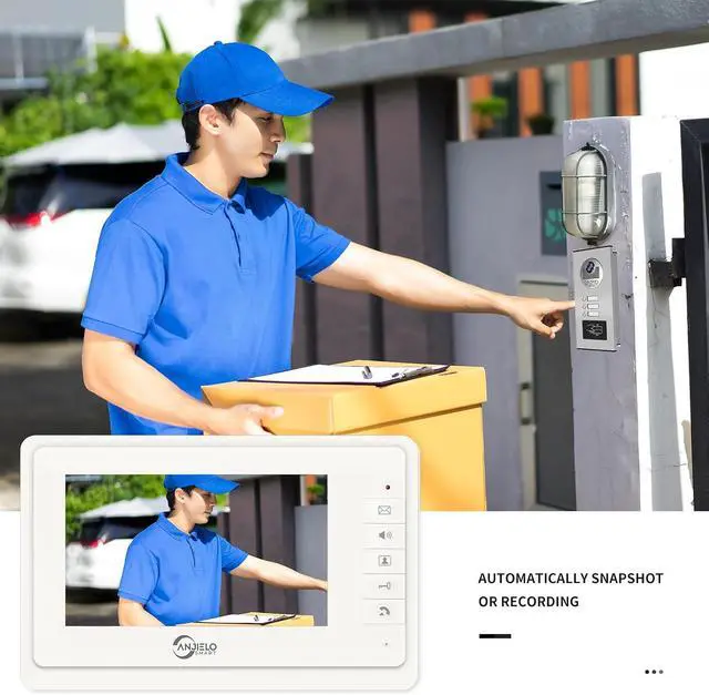 Alt view image 4 of 7 - Wired Video Apartment Intercom System,2/3/4/6/8/10/12 Units 7 inch Monitor Video Door Phone Kit,Indoor Outdoor Video Doorbell, ID Card Unlock, 2 Way Audio for Home (for 3 Family)
