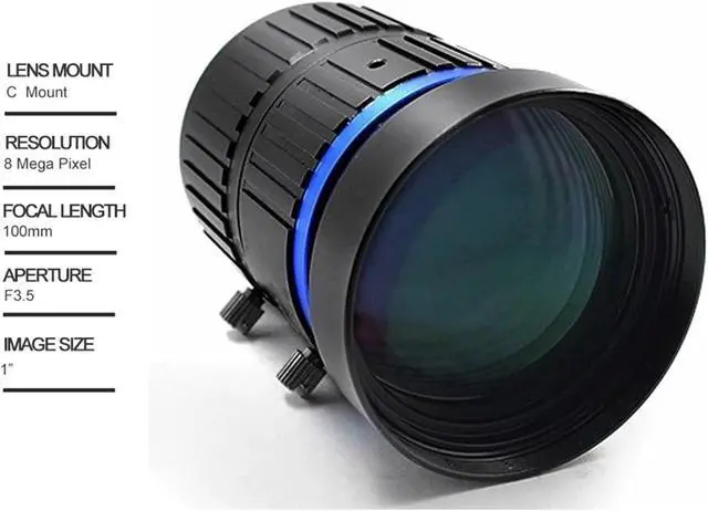 Alt view image 4 of 5 - HD 8 MegaPixel Industrial CCTV Lens 100mm F3.5 C-Mount 1" Formate for AHD HD Video Surveillance IP Camera