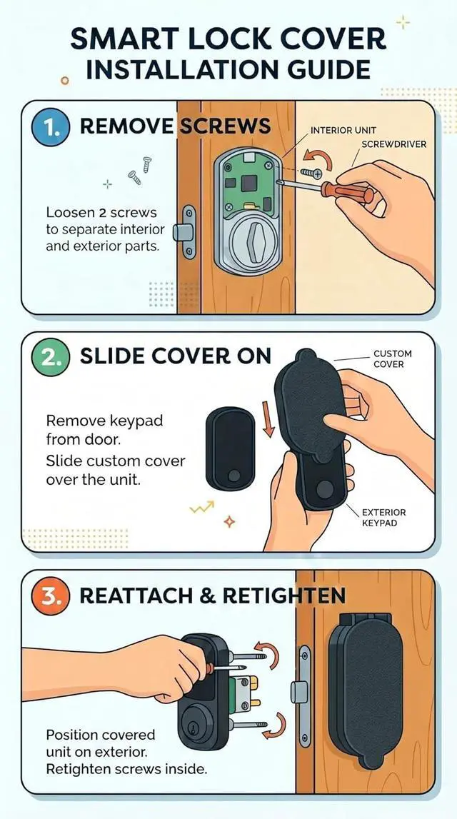 Alt view image 7 of 7 - Smart Lock Cover for Kwikset Halo Keypad WiFi Enabled Smart Lock
