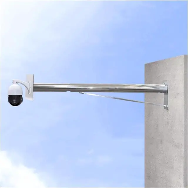 Main image of 6ft Wall-Mounted Metal Security Camera Pole Bracket - Adjustable CCTV Surveillance Stand for IP/PTZ/Dome/Box Cameras (200cm, Overlength)