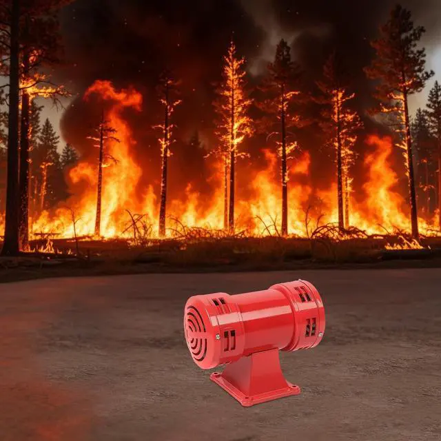 Alt view image 2 of 7 - Electric Siren MS-490, 140dB Loud Air Raid Alarm, 400W Pure Copper Motor, IP44 Waterproof, 1000rpm, Red Iron Shell, Industrial Warning Horn for Factory, Ship, Mine, Airport, 110V/60Hz