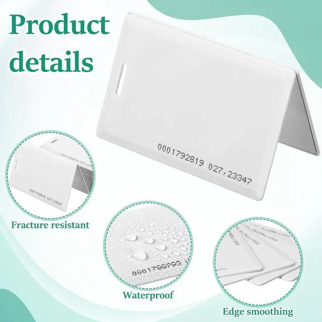 Alt view image 5 of 6 - Chumia 200 Pack 125 KHZ Proximity RFID Cards 1.8 mm Thickened Read Only for Access Control, Compatible with Em4100/TK4100, Standard Credit Card Size