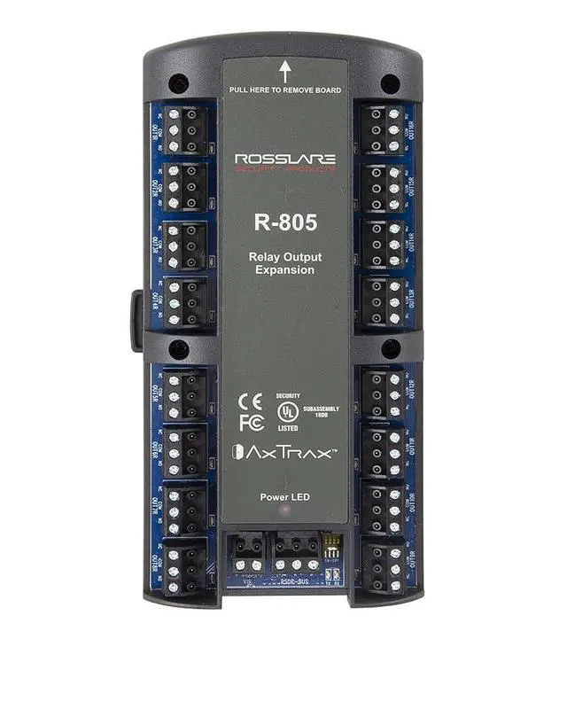 Alt view image 2 of 7 - Rosslare R-805 Relay Output Expansion Board for AC-825IP Access Control Panel, 16 Form-C 5A Relays, RS-485 OSDP/RSDP-Bus
