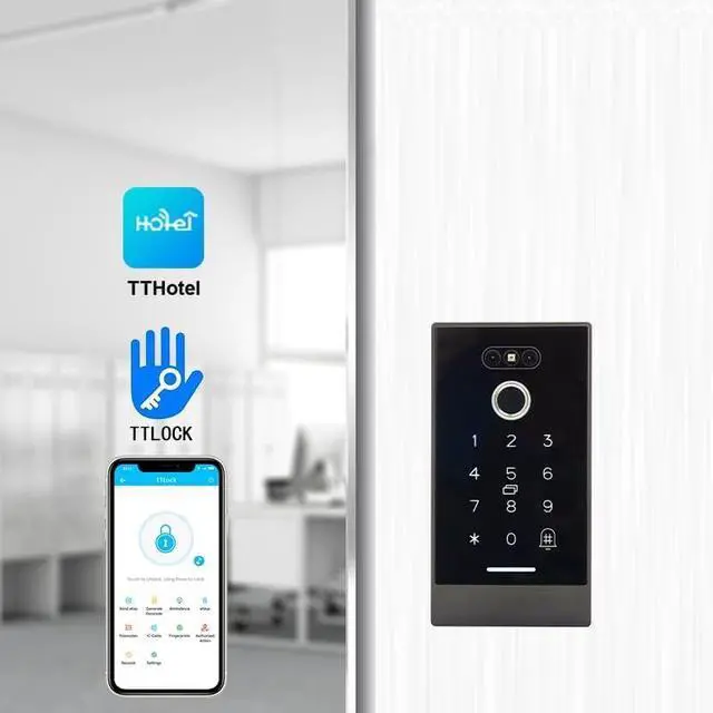 Alt view image 5 of 7 - Generic Facial Recognition Access Control Card Reader Biometric Fingerprint RFID Card Reader Door Entry System (Keypad Only)