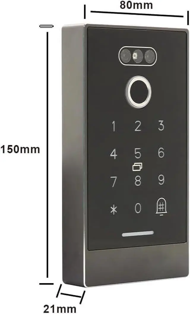 Alt view image 6 of 7 - Generic Facial Recognition Access Control Card Reader Biometric Fingerprint RFID Card Reader Door Entry System (Keypad Only)