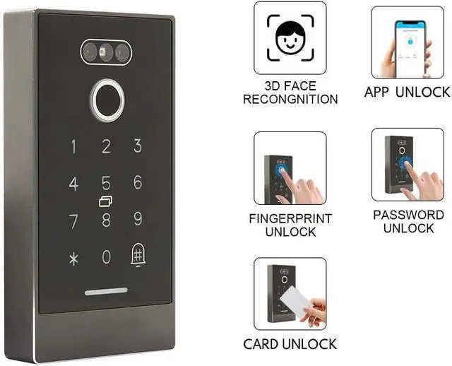Alt view image 7 of 7 - Generic Facial Recognition Access Control Card Reader Biometric Fingerprint RFID Card Reader Door Entry System (Keypad Only)
