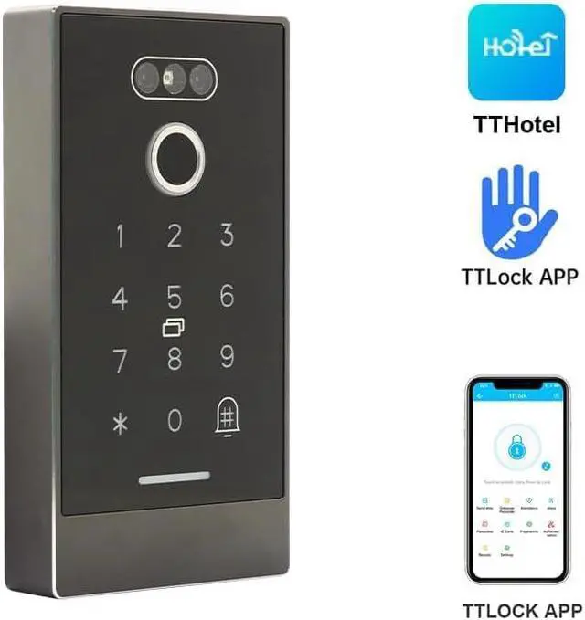 Alt view image 3 of 7 - Generic Facial Recognition Access Control Card Reader Biometric Fingerprint RFID Card Reader Door Entry System (Keypad Only)