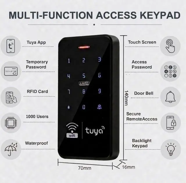 Alt view image 3 of 7 - Tuya WiFi Smart Access Control Kit