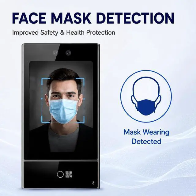 Alt view image 5 of 7 - DS-K1T673DWX-BQR Face Recognition Access Control Terminal 7 Inch Touch Screen QR Code Fingerprint Card Door Entry System IP65