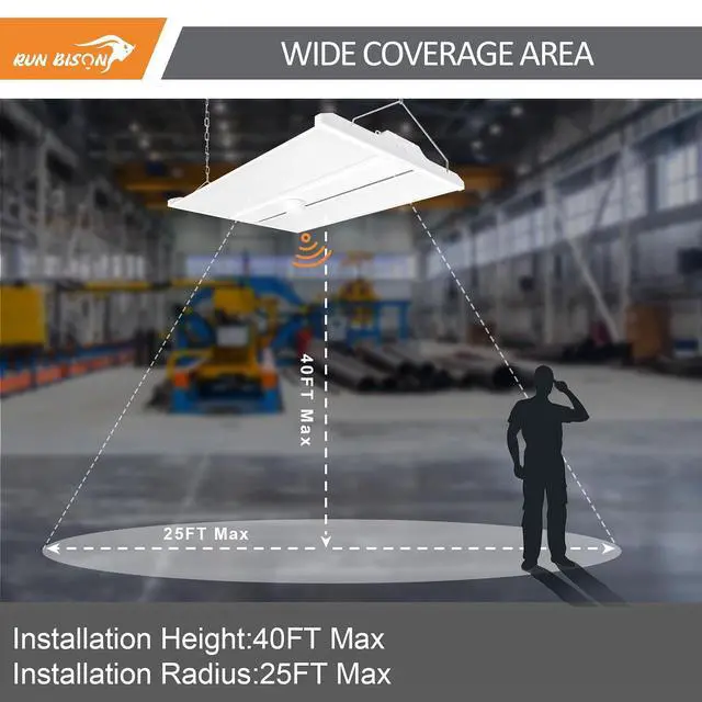 Alt view image 3 of 6 - Ceiling Sensor PIR Occupancy Motion Detector for LED Linear High Bay Light, 40 FT Ceiling and 50 FT Wall Mount Detection Diameter, Commercial/Industrial Grade, 4 Pack