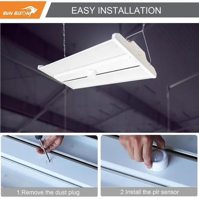 Alt view image 5 of 6 - Ceiling Sensor PIR Occupancy Motion Detector for LED Linear High Bay Light, 40 FT Ceiling and 50 FT Wall Mount Detection Diameter, Commercial/Industrial Grade, 4 Pack