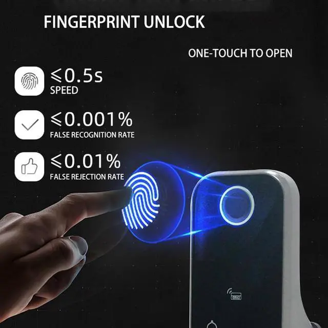 Alt view image 4 of 7 - Smart Keyless Entry Fingerprint Door Lock, Smart Anti-Theft Biometric Password Door Lock, Outdoor Courtyard Electronic Lock, 5 Modes Unlock, Remote Control with Tuya APP, IP66 Waterproof