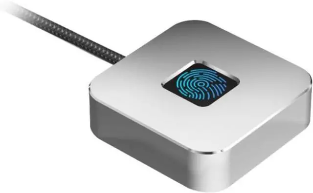 Main image of PUSOKEI Desktop USB Fingerprint Reader for Wins 10/11 Hello, Biometric Fingerprint Scanner PC Dongle, 360 Touch & Fast Biometric Matching, USB Security Key for File Encryption (Silver)