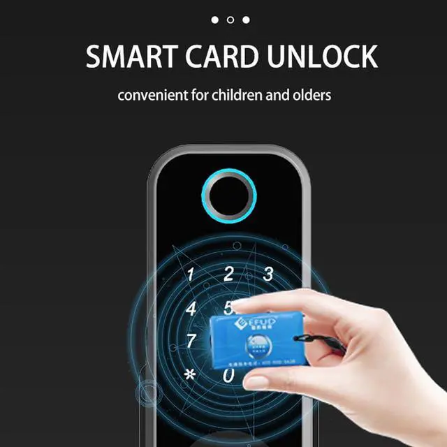 Alt view image 6 of 7 - Smart Keyless Entry Fingerprint Door Lock, Smart Anti-Theft Biometric Password Door Lock, Outdoor Courtyard Electronic Lock, 5 Modes Unlock, Remote Control with Tuya APP, IP66 Waterproof