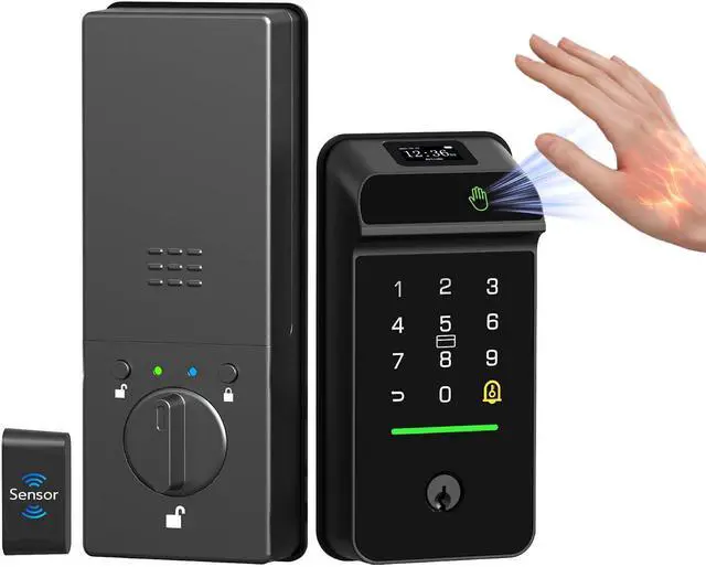 Main image of Anweller MD3 Palm Vein Smart Deadbolt Lock, Biometric Keyless Entry Door Lock for Front Door, Built-in WiFi, 10000mAh Battery, Code Keypad, RFID Card, Display Screen, Auto Lock Sensor