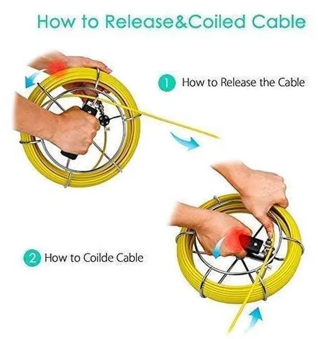 Alt view image 5 of 5 - 165FT/50M Replacement Cable for Sewer Pipe Camera, Waterproof, Semi-Rigid Materials, Compatible with Anysun, HBUDS, PRANITE Sewer Camera Models 7D1, 7D3A, 9D3A