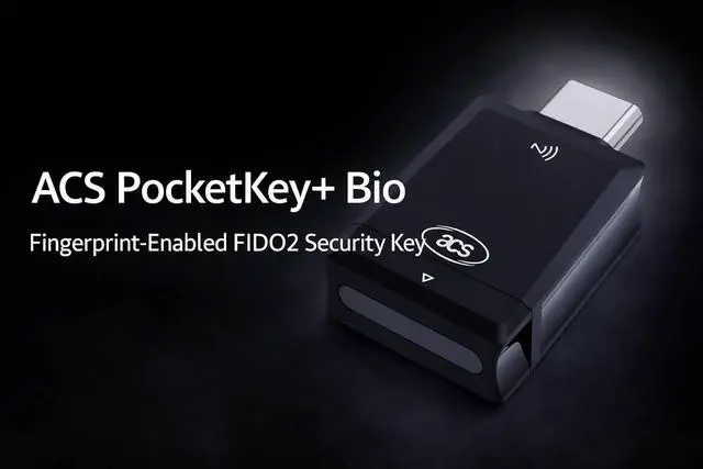 Alt view image 6 of 6 - ACS PocketKey+ Bio FIDO2 Security Key with Fingerprint Sensor, USB-C & NFC Passwordless Authentication Token, Biometric Passkey Authenticator for Windows, Mac, Android, iPhone