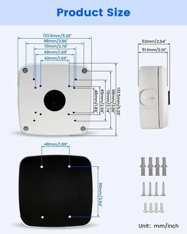 Alt view image 3 of 7 - KU-PFA121 Aluminum Security Camera Junction Box for Dah Bullet Cameras