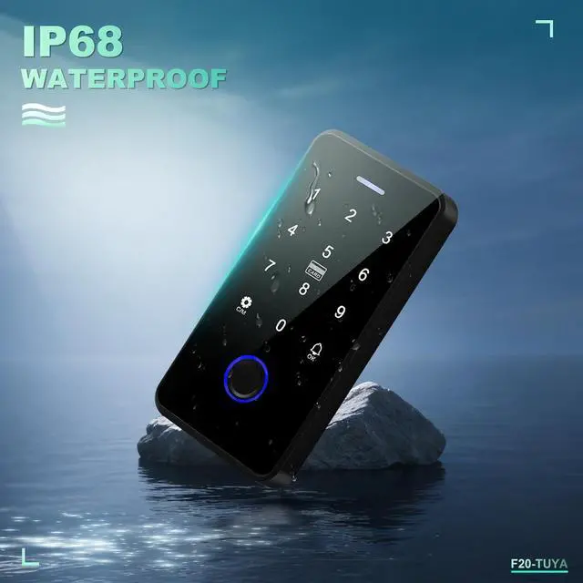 Alt view image 4 of 7 - WiFi TUYA Access Control System KitWaterproof RFID Keypad Fingerprint Biometrics, 600lbs Magnetic Lock, Power Supply, Exit Button & 10 Key Fobs All-in-One for Home/Office/Apartment
