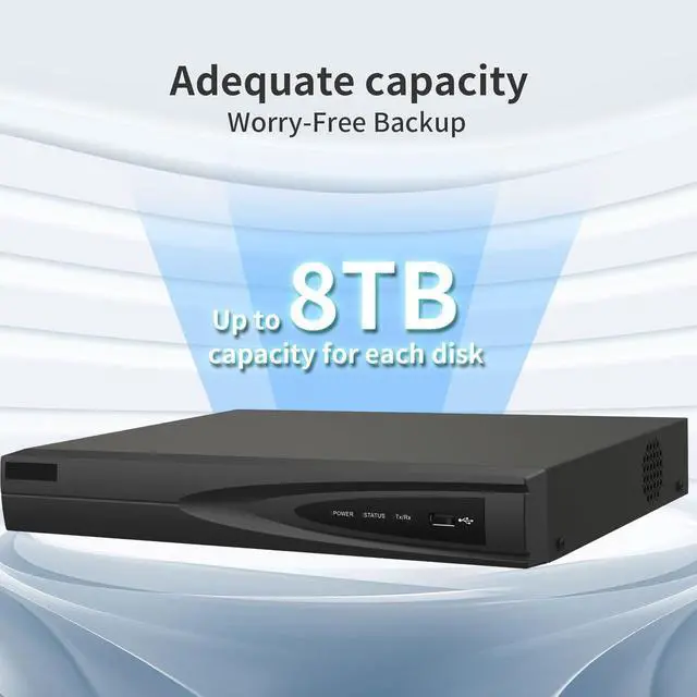 Alt view image 4 of 5 - 8CH NVR, DS-7608NI-Q1/8P 8-Channel 4K 8MP PoE Network Video Recorder, Support 4CH Human/Vehicle Analysis, H.265+, 80 Mbps Outgoing & Incoming Bandwidth, 4K HDMI Output, Hard Driver Not Including