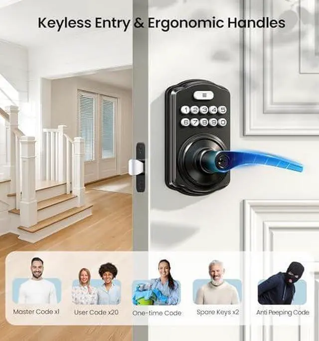 Alt view image 3 of 6 - Veise Keypad Door Lock