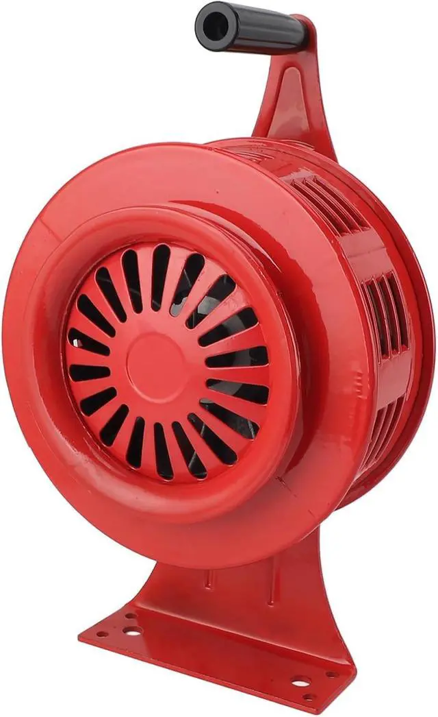 Alt view image 3 of 7 - EBTOOLS Hand Crank Siren 125dB Loud Adjustable Volume for Emergency, Aluminum Alloy Manual Operated Sound Alarm for Factories, Homes, Schools, Flood Control (Red)
