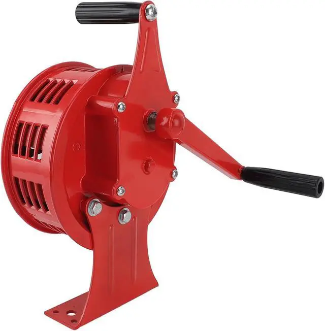 Alt view image 7 of 7 - EBTOOLS Hand Crank Siren 125dB Loud Adjustable Volume for Emergency, Aluminum Alloy Manual Operated Sound Alarm for Factories, Homes, Schools, Flood Control (Red)