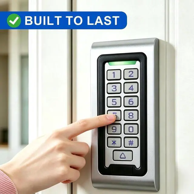 Alt view image 4 of 7 - All-in-One Access Control System Kit-IP68 Waterproof Metal Keypad, 350lb Magnetic Lock Fail-Safe, 12V 3A Power Supply,Exit Button & 10 RFID Key Fobs for Office,Warehouse, Garage Door Security