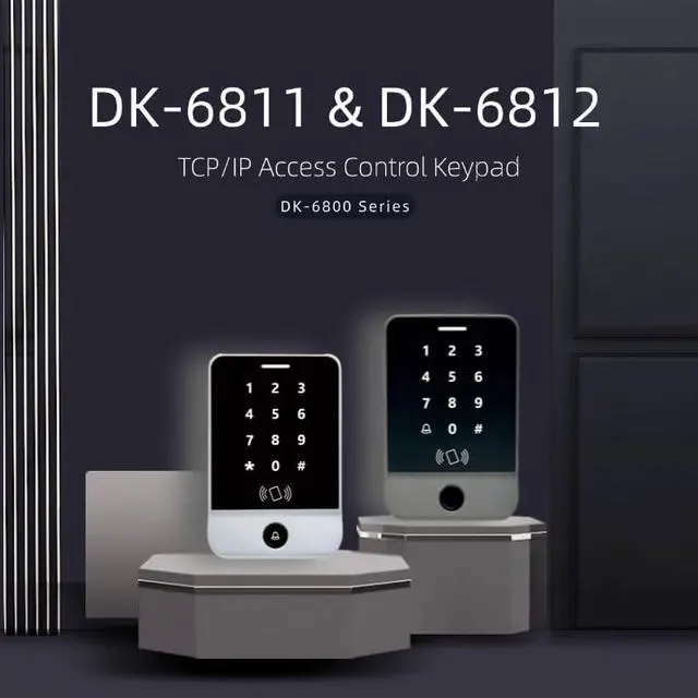 Main image of APO DK-6812 TCP/IP Access Control Keypad with Mifare Card & Fingerprint Reader, with Access Record, Alarm Report, 1000 Users, Data Saved Inside the keypad