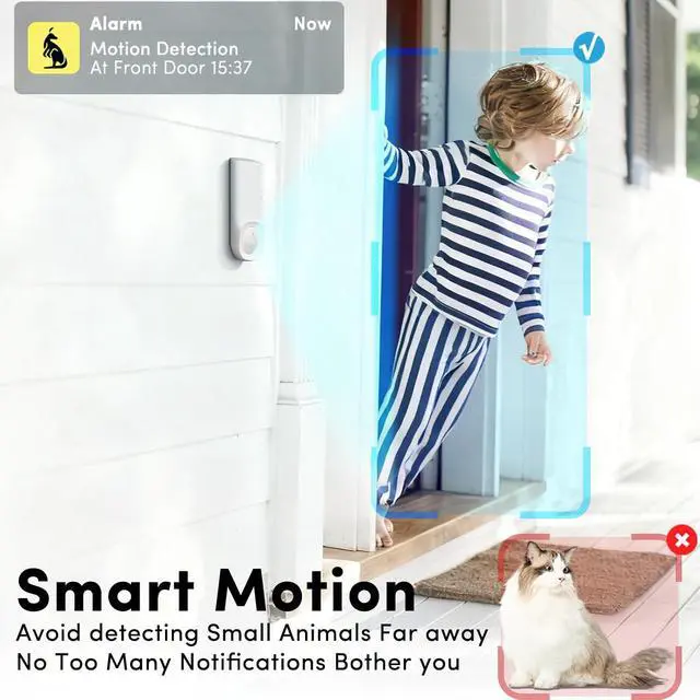 Alt view image 5 of 7 - Kangaroo Motion + Door & Window Detector,Dual Detection Security Sensor,Base on Wi-Fi,No Hub Required,Sends Alerts to Phone,Battery Power,Easy Installation. (3 Pack)