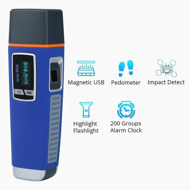 Alt view image 4 of 7 - JWM RFID Guard Tour System with Fingerprint, Flashlight, Voice Prompt