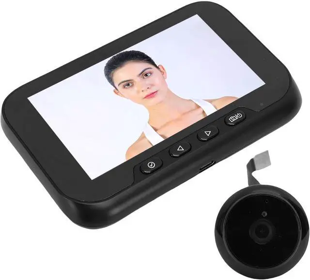 Alt view image 2 of 7 - AUNMAS 4.5 Inch Digital Peephole Camera 1080P HD 135 Wide Angle with PIR Motion Detection Night 12 Languages for Home Security Door Viewer
