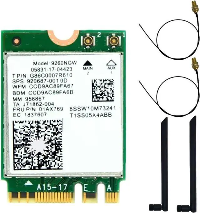 Main image of Dual Band Wirreless-AC 9260 9260ac 9260NGW NGFF 802.11ac MU-1730Mbps 1.73Gbps VViFi + BIIuetuoth 5.0 Winndows 10