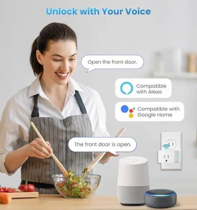 Alt view image 5 of 7 - Veise VE017 Wi-Fi Fingerprint Smart Door Lock, App Control, 7-in-1 Keyless Entry, Auto Lock, Emergency Power Port, Electronic Touchscreen Keypad, Biometric Smart Locks for Front Door, Satin Nickel