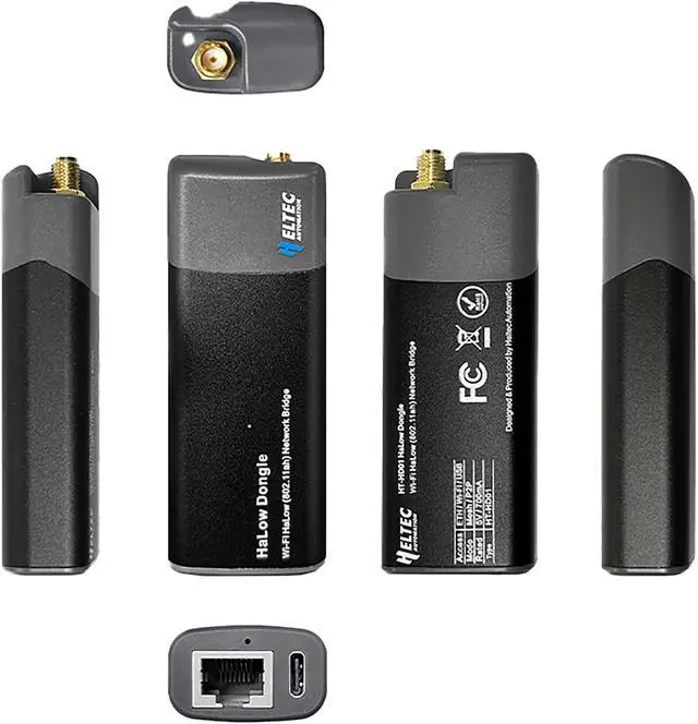 Alt view image 3 of 7 - Heltec Wi-Fi HaLow Dongle V2 27dBm 1-2KM Ultra-Long-Range USB Type-C Low Power Consumption Wireless Network Bridge IEEE 802.11ah 902-928MHz Supported Wi-Fi and Ethernet (STA Mode)